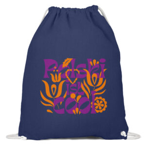 Turnbeutel "Floral lila/orange" - Baumwoll Gymsac-6057