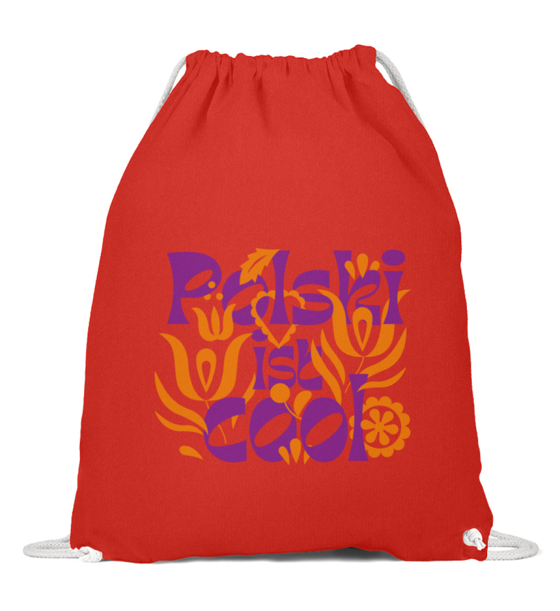 Turnbeutel "Floral lila/orange" - Baumwoll Gymsac-6230