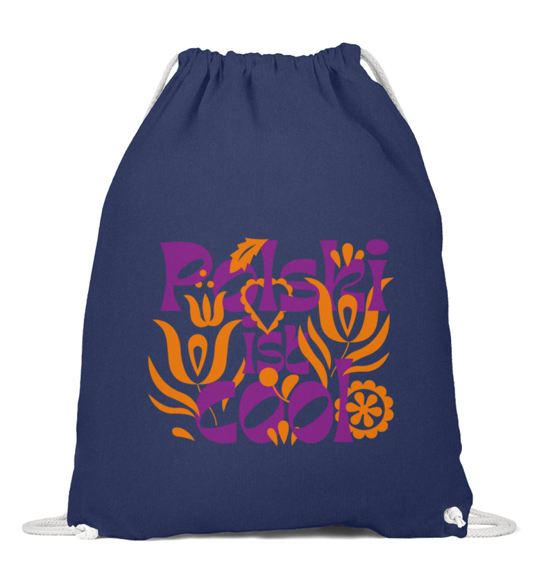 Turnbeutel "Floral lila/orange" - Baumwoll Gymsac-6057