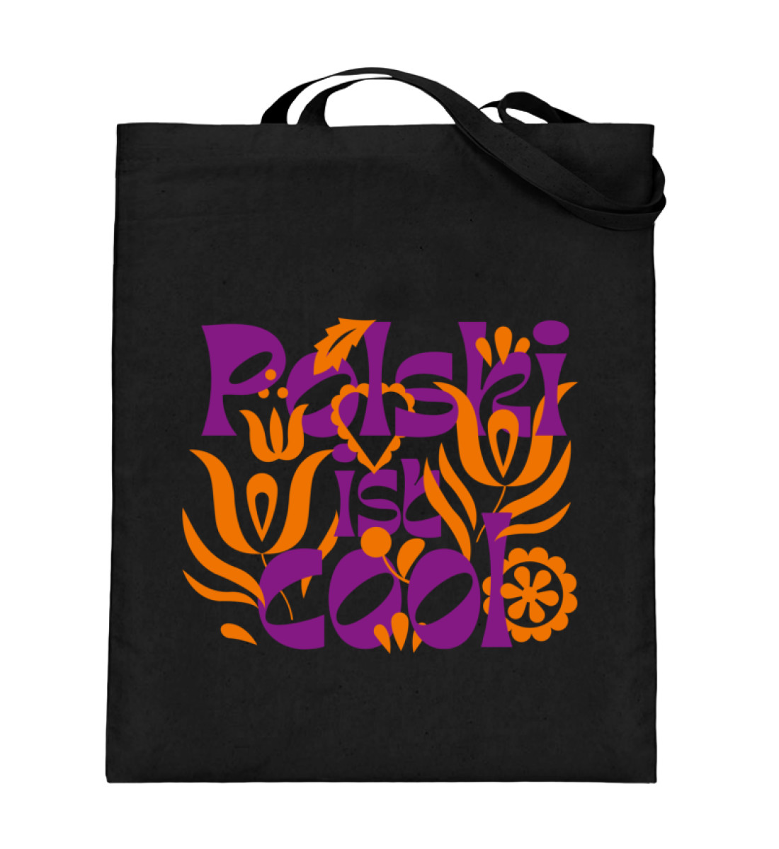 Beutel "Floral lila/orange" - Jutebeutel (mit langen Henkeln)-16