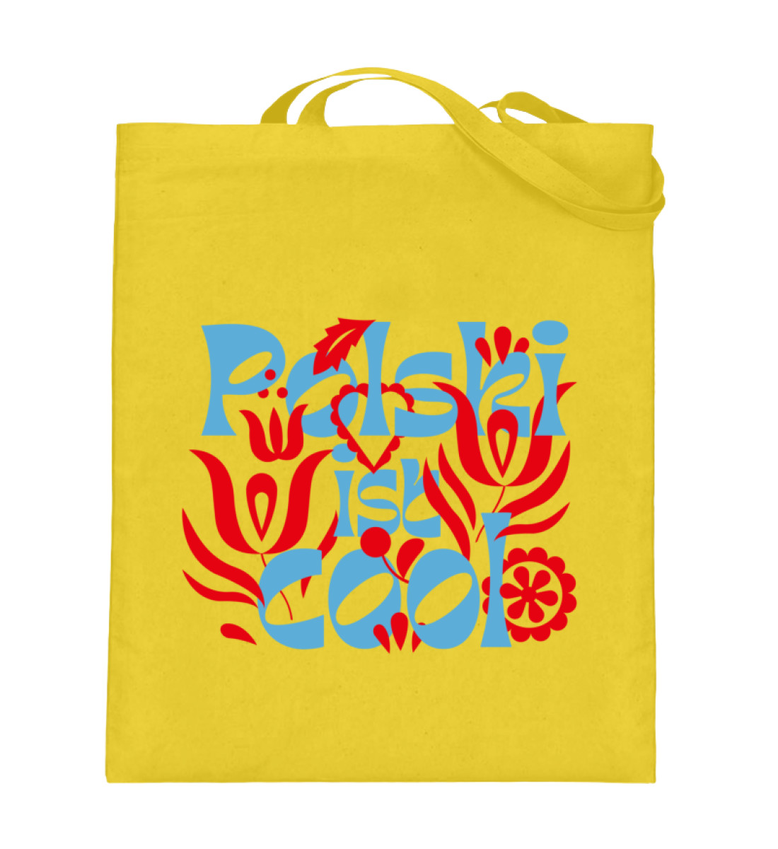 Beutel "Floral blau/rot" - Jutebeutel (mit langen Henkeln)-5766