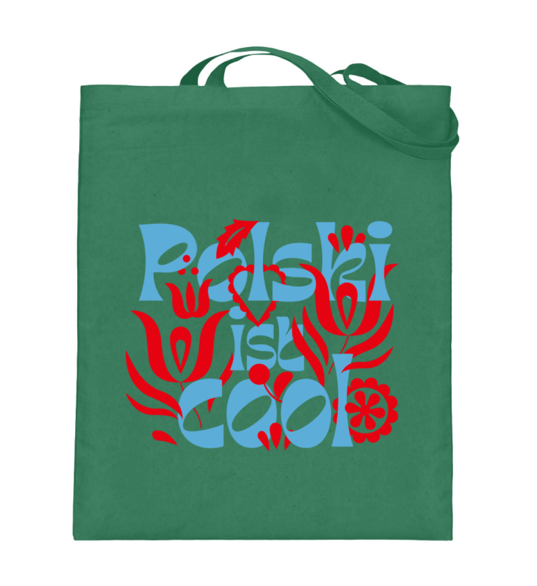 Beutel "Floral blau/rot" - Jutebeutel (mit langen Henkeln)-5741