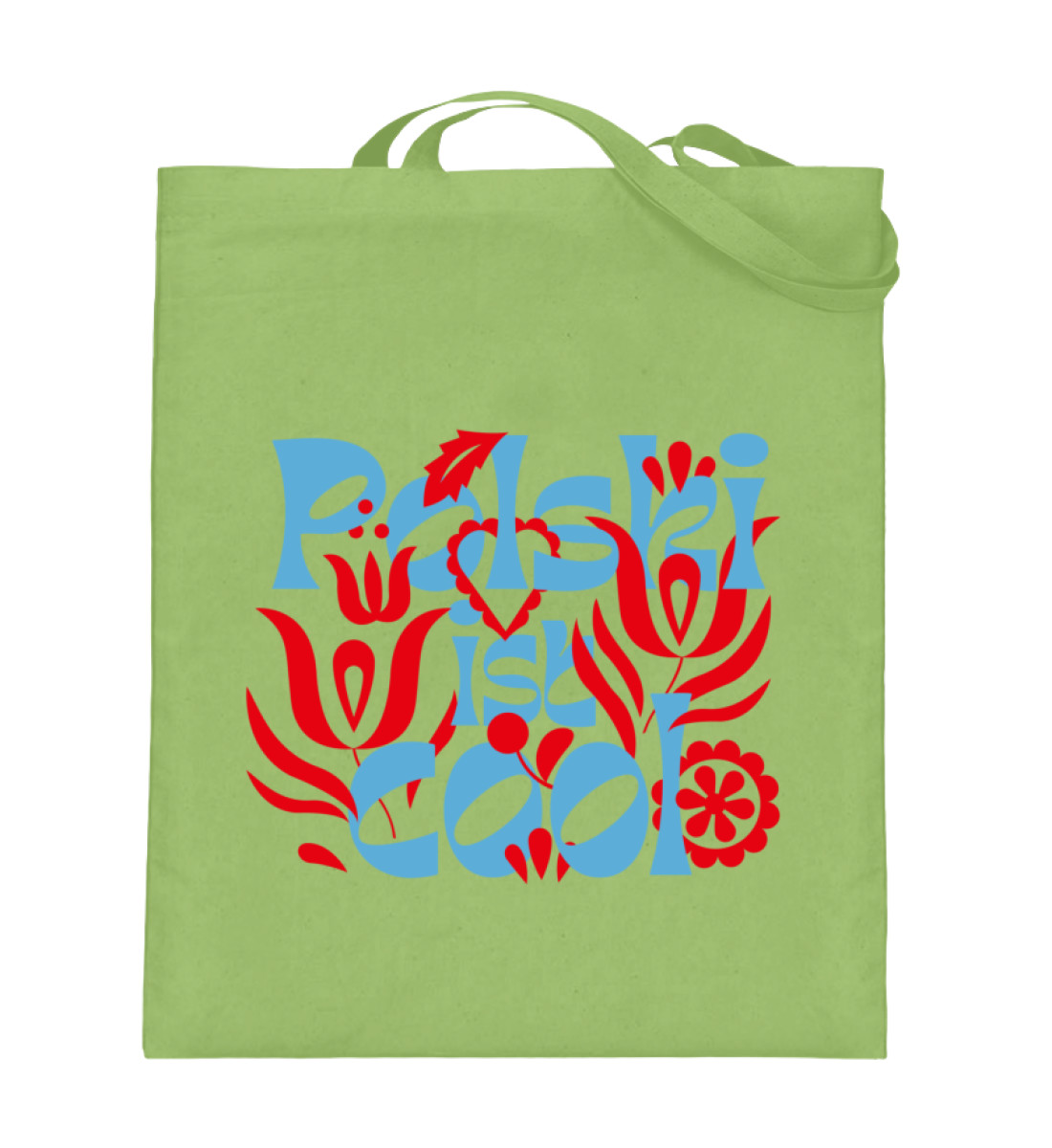 Beutel "Floral blau/rot" - Jutebeutel (mit langen Henkeln)-5747