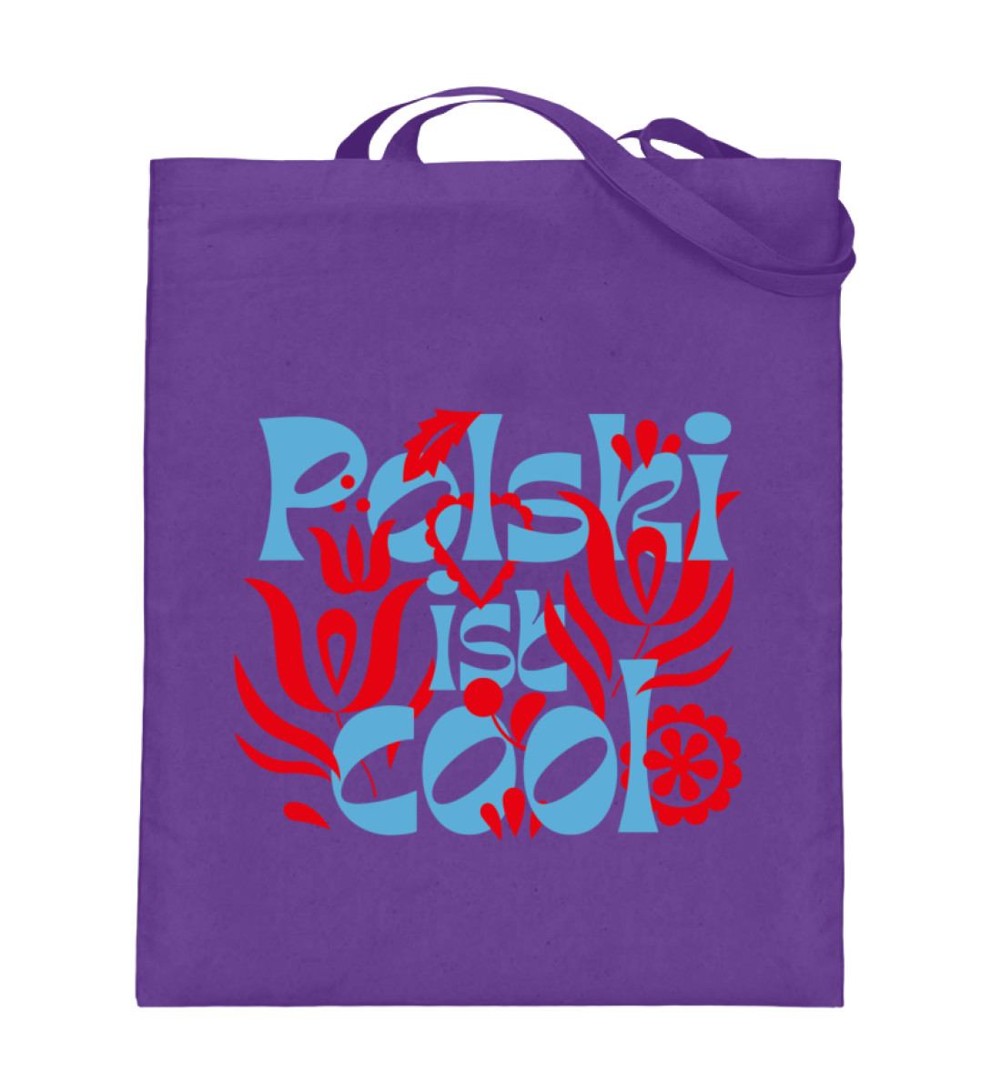 Beutel "Floral blau/rot" - Jutebeutel (mit langen Henkeln)-5763