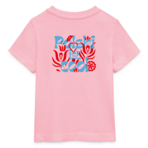 Baby Organic T-Shirt "Polski ist cool" Floral blau/rot
