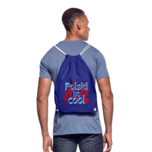 Turnbeutel "Polski ist cool" Floral blau/rot