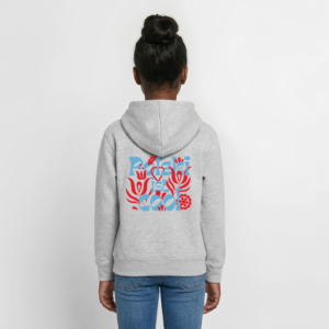 Teenager Hoodie "Polski ist cool" Floral blau/rot