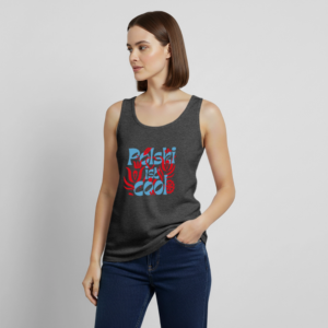 Frauen Premium Tank Top "Polski ist cool" Floral blau/rot