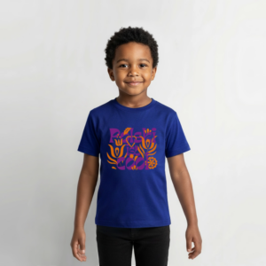 Kinder Premium T-Shirt Polski ist cool" Floral lila/orange