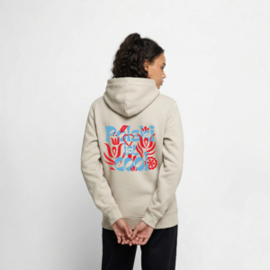 Männer Premium Hoodie "Polski ist cool" Floral blau/rot