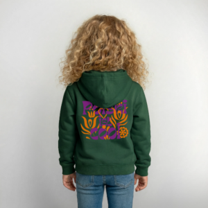 Kinder Hoodie Polski ist cool" Floral lila/orange