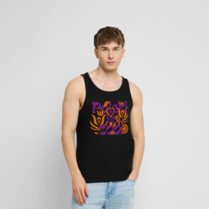 Männer Premium Tank Top Polski ist cool" Floral lila/orange