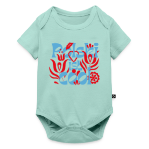 Baby Bio-Kurzarm-Body Floral blau/ot